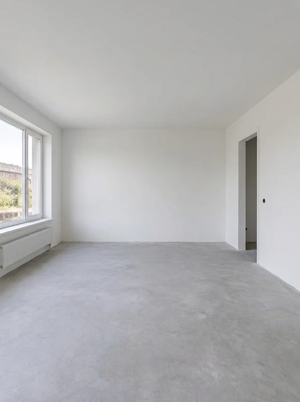 Demonstratie: hetzelfde plafond glad en wit afgewerkt